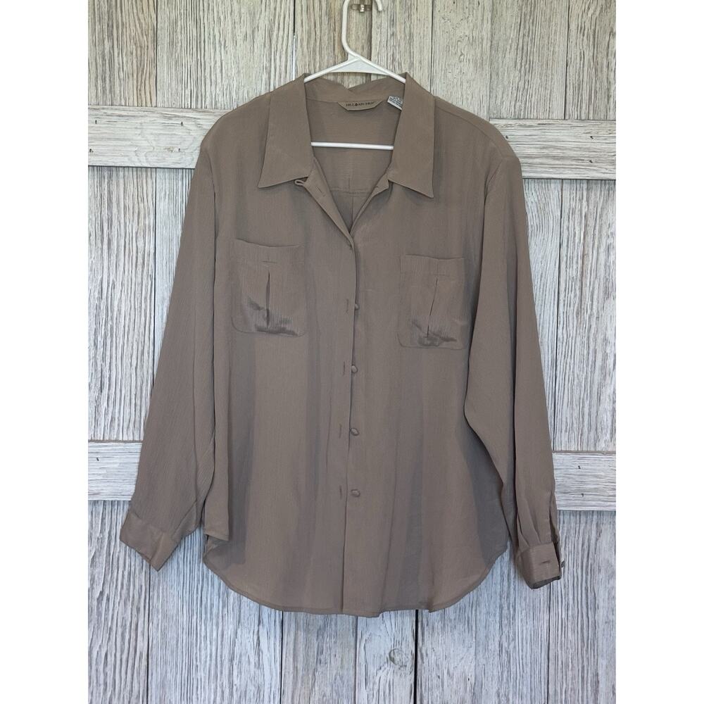 Vintage Hill & Archer Shirt Womens 18 Tan Office Secretary Capsule Neutral
